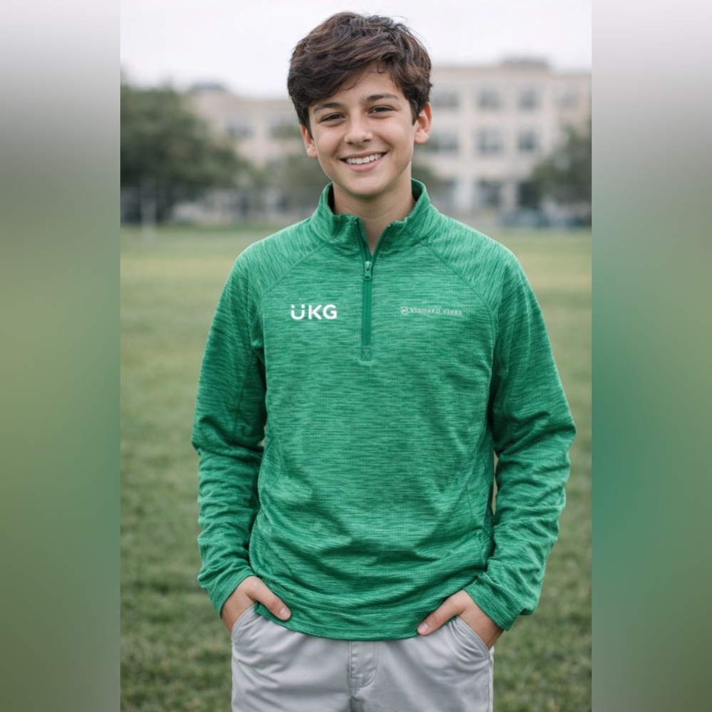 Vineyard Vines x UKG Golf Tour Issue Men's 1/4 Zip Pullover Green • Small